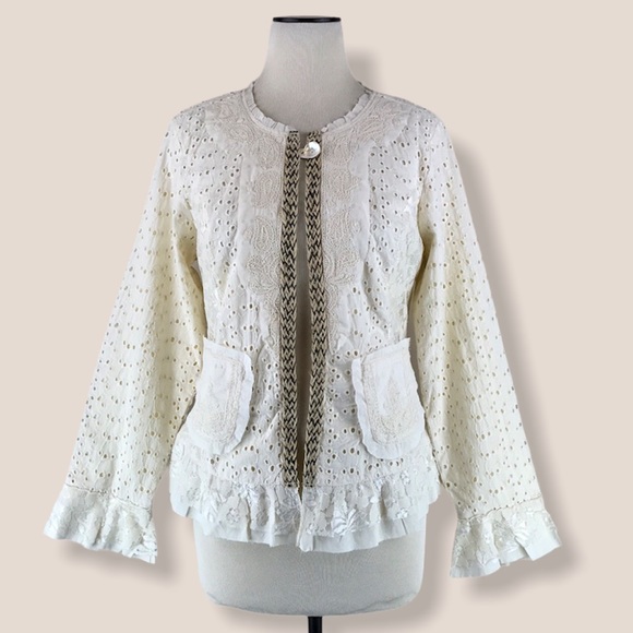NWOT The Pyramid Collection Eyelet Lace Jacket NEW - Picture 1 of 14
